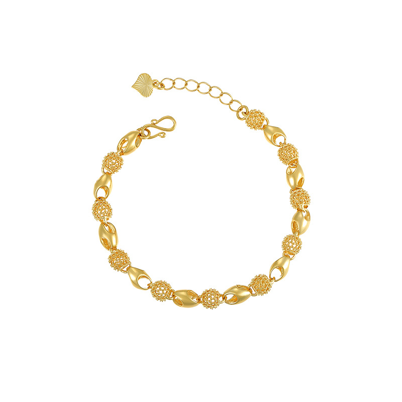 Ready Stock Gelang Emas Fashion Korea Produk Baru Gelang 24K Emas Asli Hadiah Terbaik Promosi Liburan [Bisa COD]221G2#