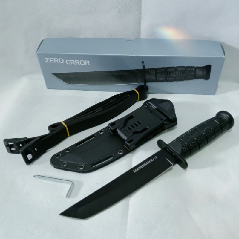 pisau zero error / pisau survival D2 baja /model kotak atau tumpul/import