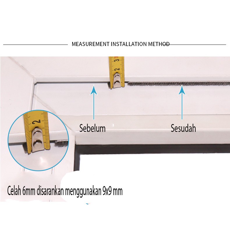 Penutup Celah Pintu dan Jendela Bulu Halus Mohar Moher Seal Door Seal Peredam Perekat 3M