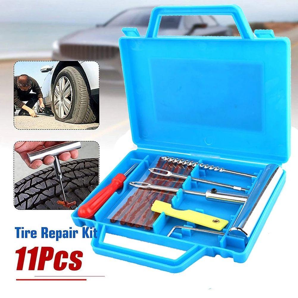 Populer 11pcs tire Repair Kit Darurat Ban Aksesoris Mobil Vacuum Repairing Car Tools