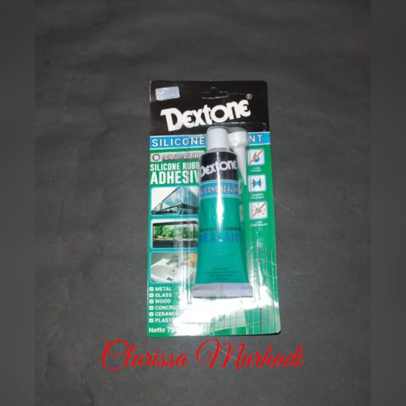 

Dextone Silicone Sealant 70gr /Lem Kaca Dextone warna bening/ Clear