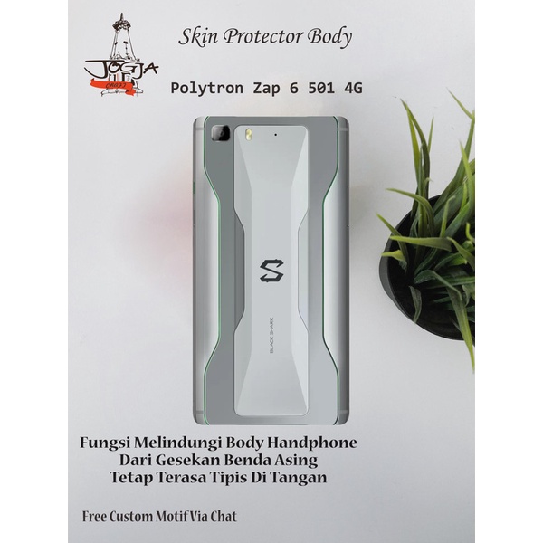 Dapat 2pcs Garskin HP Polytron Zap 6 501 4G motif shark - Free Custom Motif