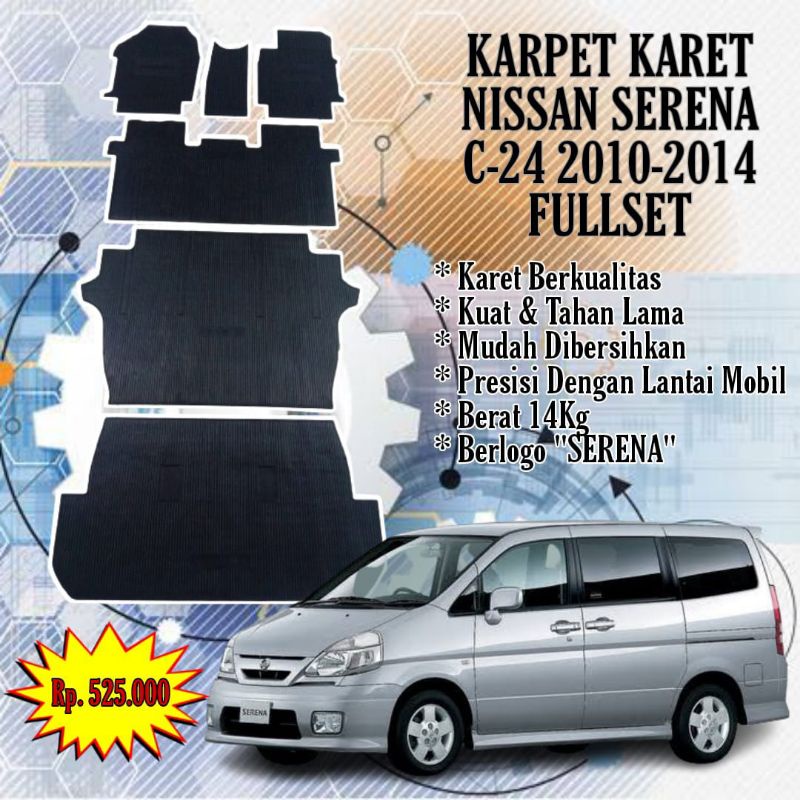 KARPET MOBIL NISSAN SERENA C24 FULL SET LOGO