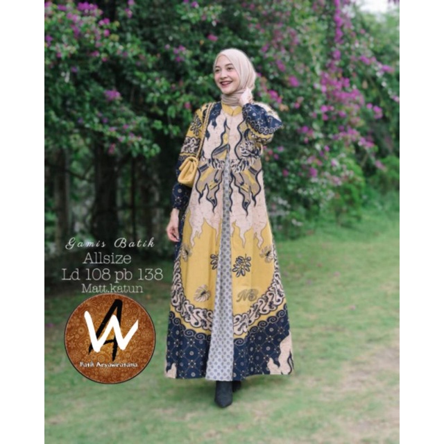 Gamis Batik Wanita Modern Premium Original high Quality
