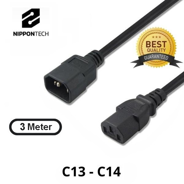 Kabel Power Extension Cpu-Monitor C13/C15 - C14 Garansi 2 tahun