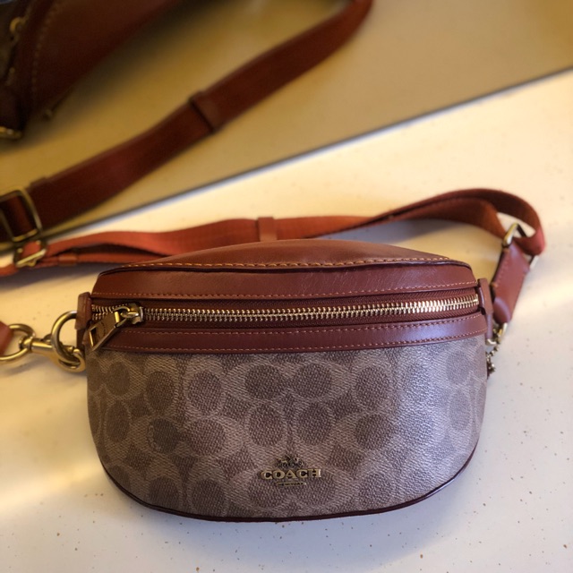 Waist bag coach coklat authentic preloved