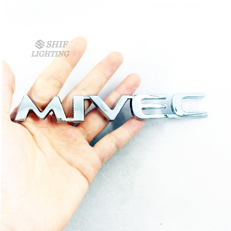 1x ABS Chrome MIVEC Logo Huruf Mobil Auto Side Rear Trunk Emblem Stiker Badge Decal Untuk MITSUBISHI