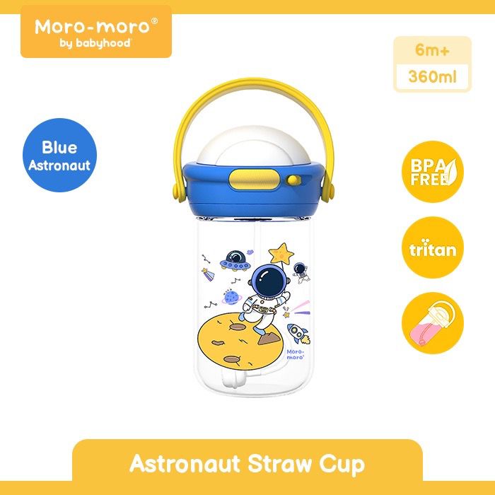 Moro-Moro Straw Cup 360ml Astronaut Series - Botol Minum Anak