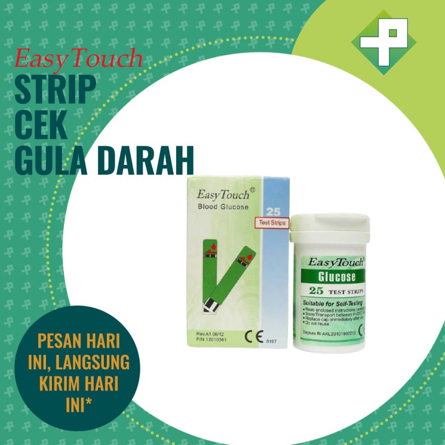 Strip Gula Darah Easy Touch / Stik Gula / Blood Glucose / ET Isi 25s