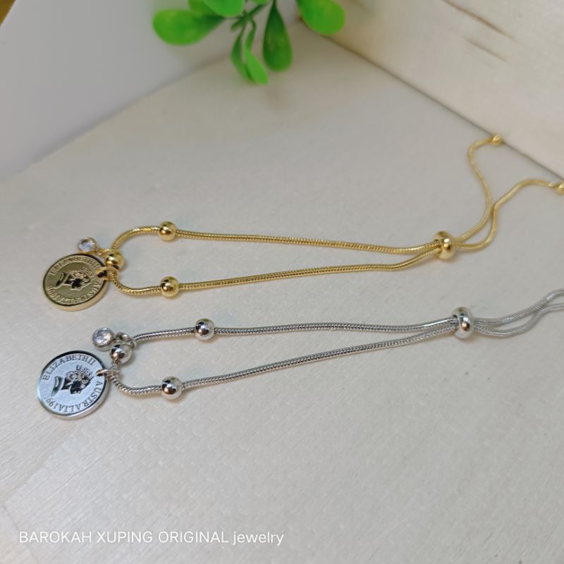 gelang titanium+gelang serut+gelang tangan/perhiasan titanium anti karat ori