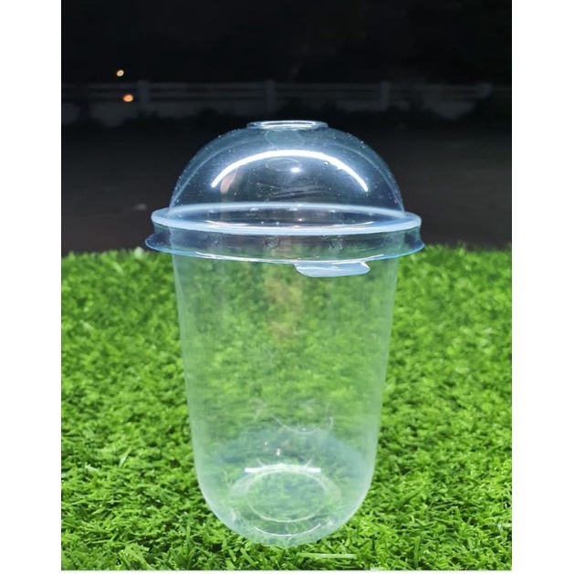 Sablon gelas plastik 16oz oval +tutup cembung