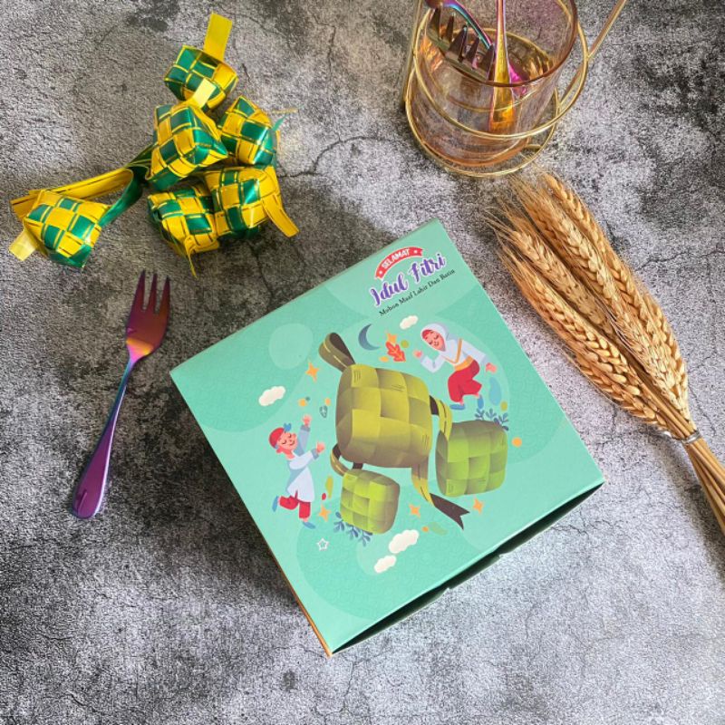 

5pcs Kotak Lebaran idul fitri 15x15 snack box box hari raya BK42