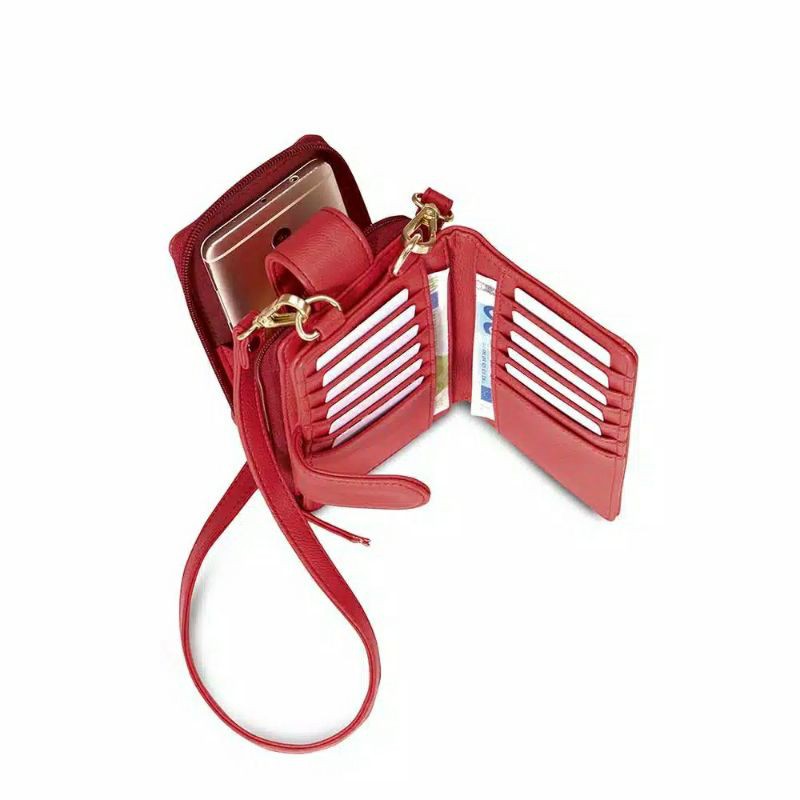 DOMPET PANJANG SELEMPANG WANITA SOPHIE MARTIN JAZMYN SOPHIE PARIS KULIT MERAH / DOMPET HP PROMO