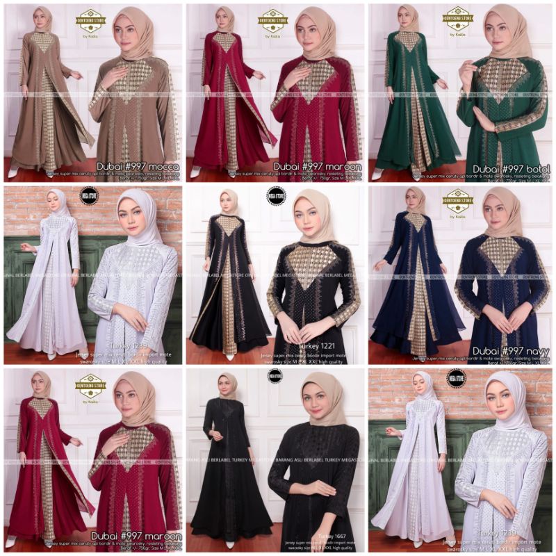 Gamis Terbaru Abaya Turkey 1221 Dress Muslim Wanita Jumbo Megastore Farzolla