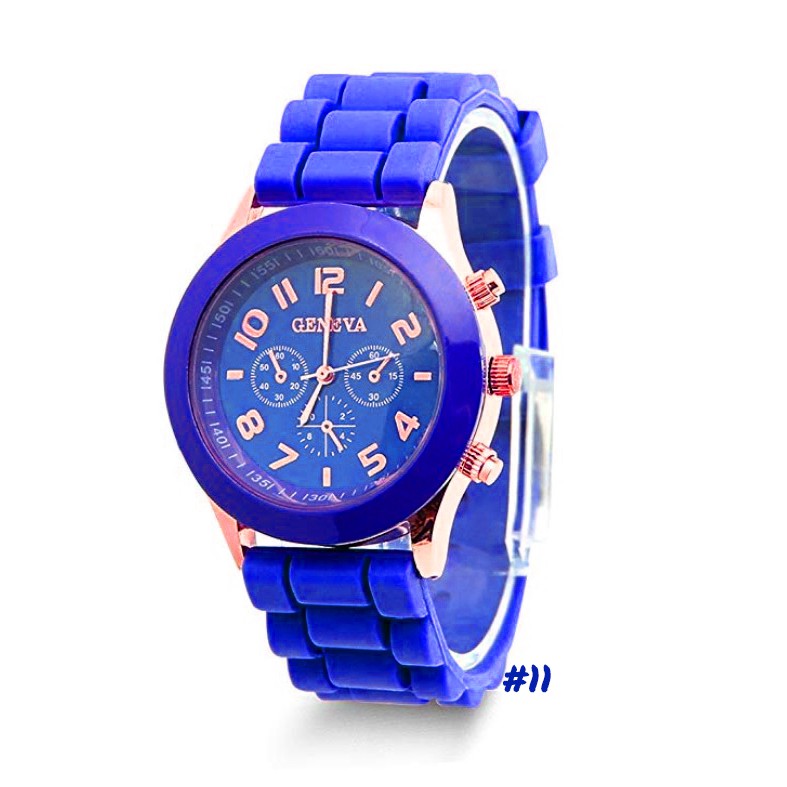 Jam Tangan Geneva Silicone Jelly Wrist Watch Rubber Korea Fashion