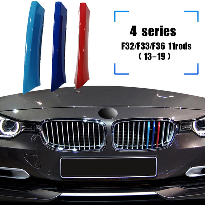 3pcs Strip Trim Grill Depan Warna Jerman Untuk BMW 4 Series F32 F33 F36 2013-2021