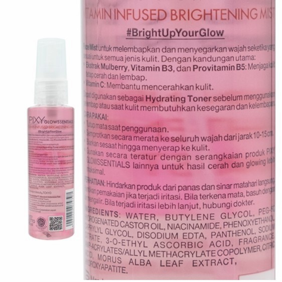 PIXY Glowssentials Vitamin Infused Brightening Mist Light Radiance / PIXY Face Mist PINK - 60ML