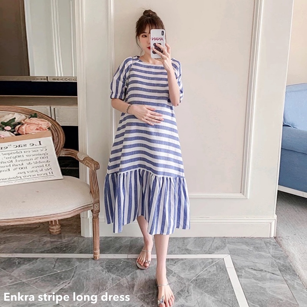 Enkra stripe long dress - Thejanclothes