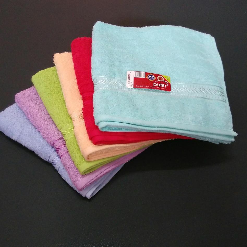 TERMURAH Handuk Muka Merk Merah Putih Polos 30x70cm Handuk Kecil Sport Olahraga