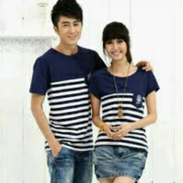 Kaos couple sailor pendek (kaos pasangan sailor)