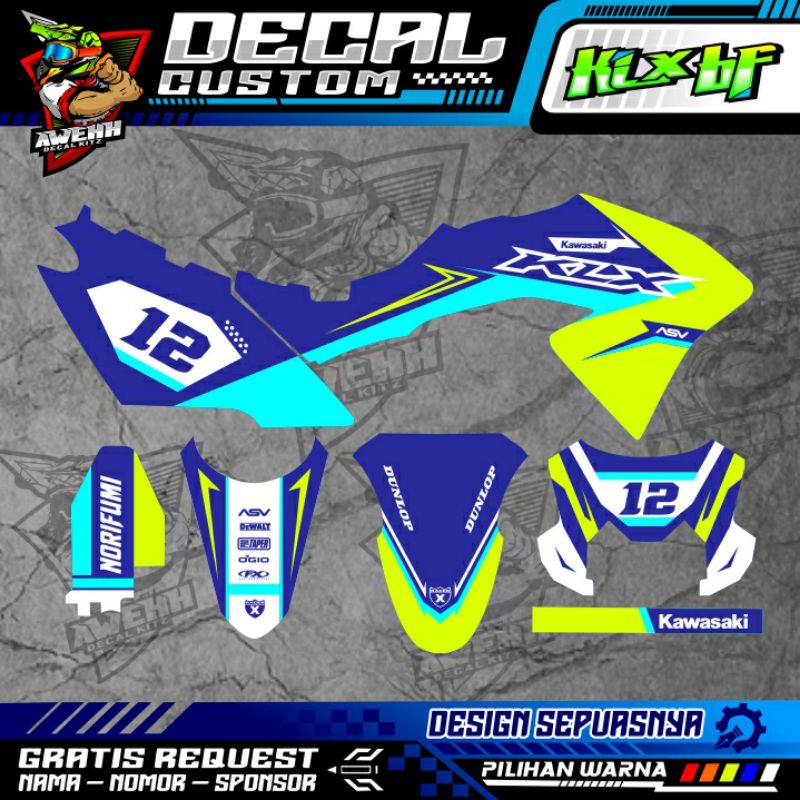 DECAL KLX BF KLX G 150 BIRU STABILO