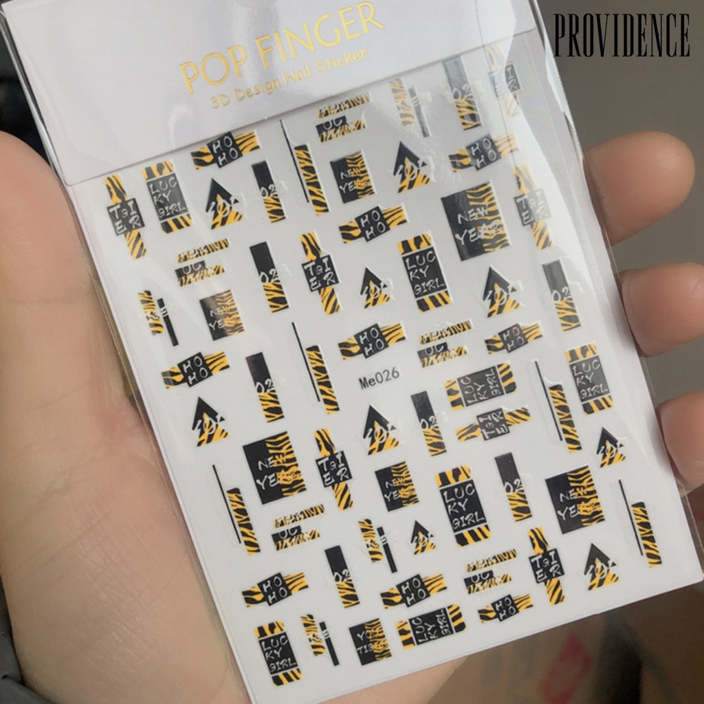 Providence Stiker Kuku Motif Kartun Harimau / Tahun Baru Imlek Untuk Manicure / Nail Art