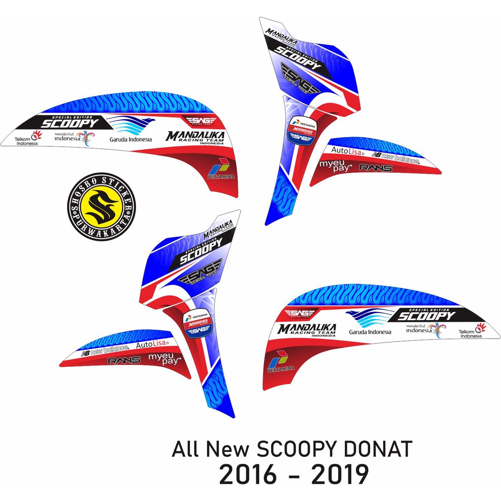 STRIPING VARIASI ALL MOTOR SCOOPI FI NEW 2018 VARIASI MANDALIKA MOTIF / STRIPING SCOOPY  DONAT 2016 