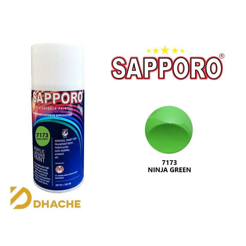 CAT SEMPROT SAPPORO SPRAY PAINT 7173 NINJA GREEN 300ML / PYLOX / PILOKS