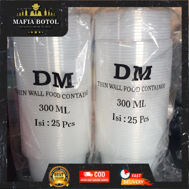 COD Bisa Thinwall Cup 300 ml / DM Plastic Cup Mmangkok 400ml Contains by Albarakah Plastik murah asli
