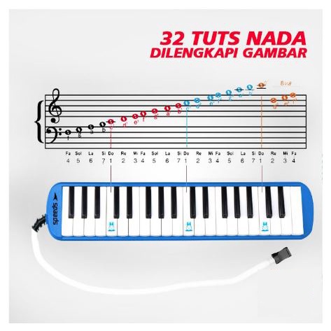 Pianika alat musik,piano tiup, Free Tas, ada gambar Nada