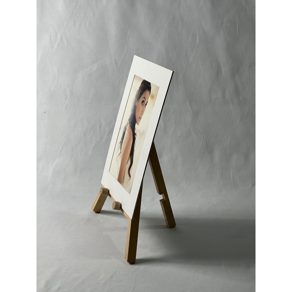 Standing Frame Wood Wooden Frame Stand Kayu Display Holder