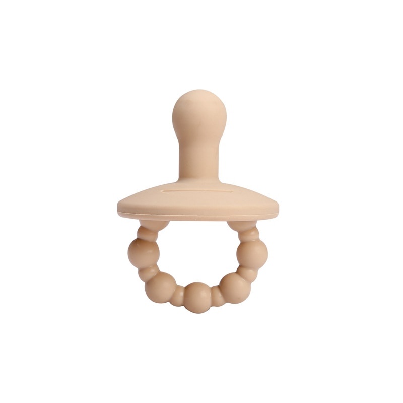 1 PC Bayi Silikon Penenang Dot Bpa Gratis Lembut Bayi Tumbuh Gigi Mengunyah Dot Teether Mainan Perawatan Aksesoris-beige