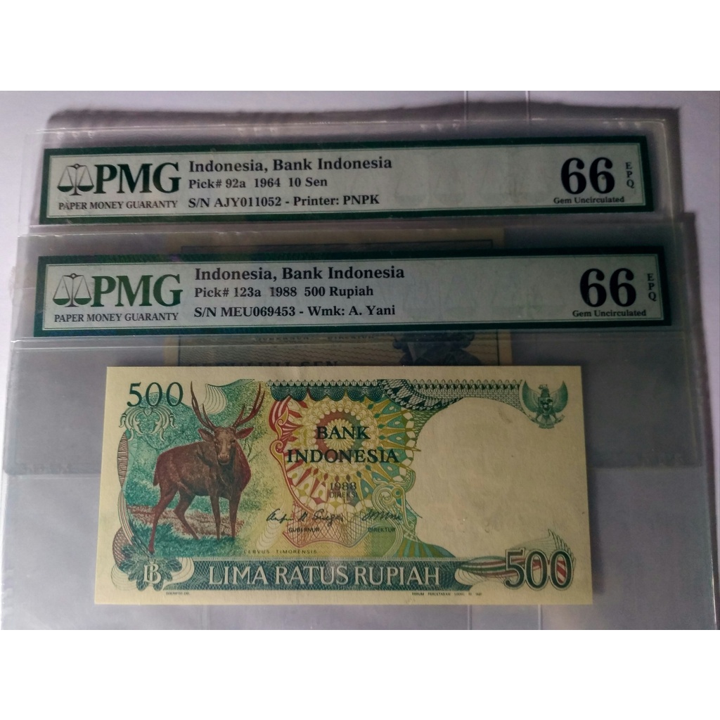 Paket 2 Lembar PMG66 500 Kijang dan 10 Sen Sukarelawan