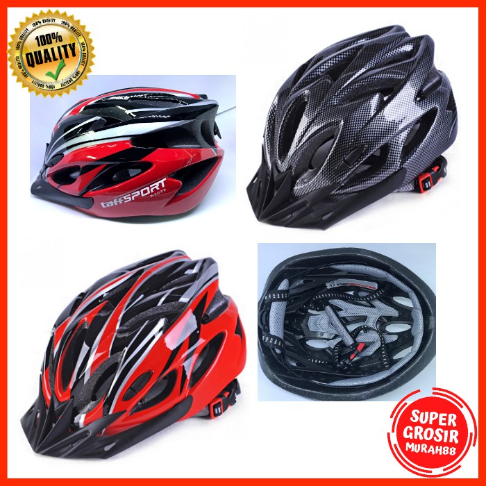 Helm Sepeda TaffSPORT Bicycle Road Bike Helmet EPS Foam PVC Shell