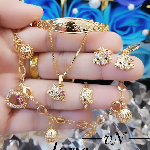 Xuping set anak perhiasan lapis emas 24K 1801