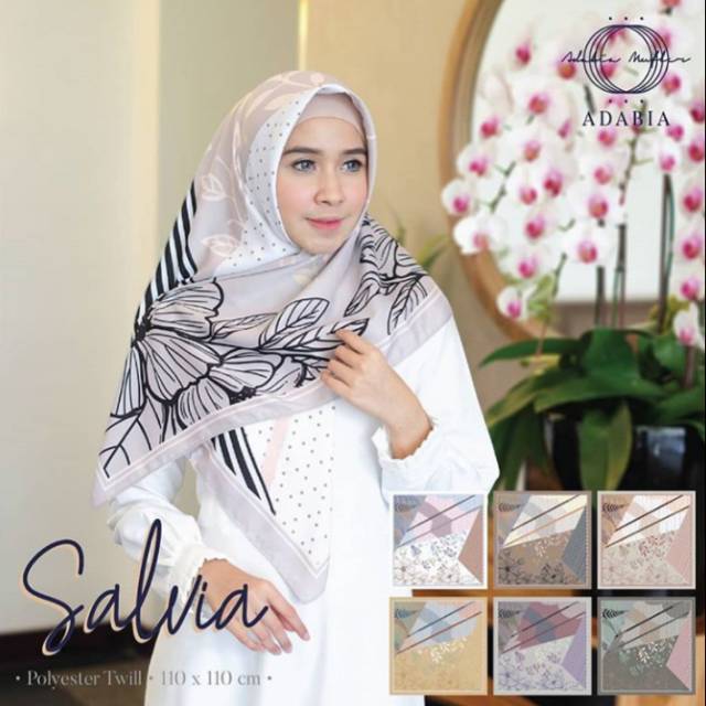 HIJAB MOTIF JILBAB MOTIF SEGI EMPAT ADABIA SALVIA