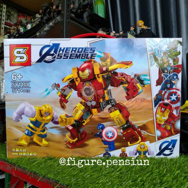 MARVEL HEROES ASEMBLE LEGO HULKBUSTER THANOS CAPTAIN AMERICA IRON MAN  SY1108