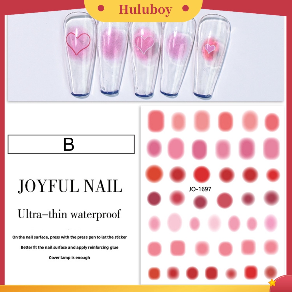 Huluboy Huluboy♡ Stiker Kuku 3D Desain Hati Warna Pink Untuk Anak Perempuan