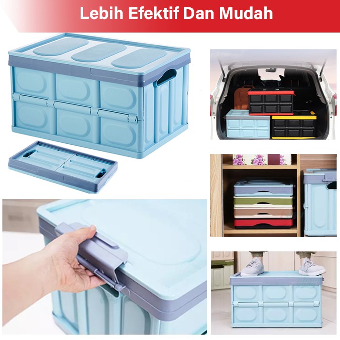 Box Container Lipat Ukuran M 42 x 28,5 x 24 Kotak Lipat Warna Keranjang Lipat Portable / Box Container Keranjang Kotak / Wadah Menyimpan Serbaguna