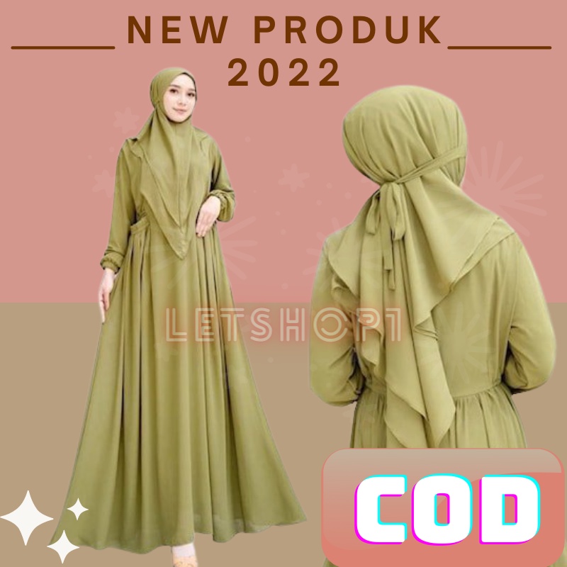Baju gamis wanita syar'i terbaru 2022/gamis renda rubi crinkle airflowpremium/Dress gamis ceruty bab