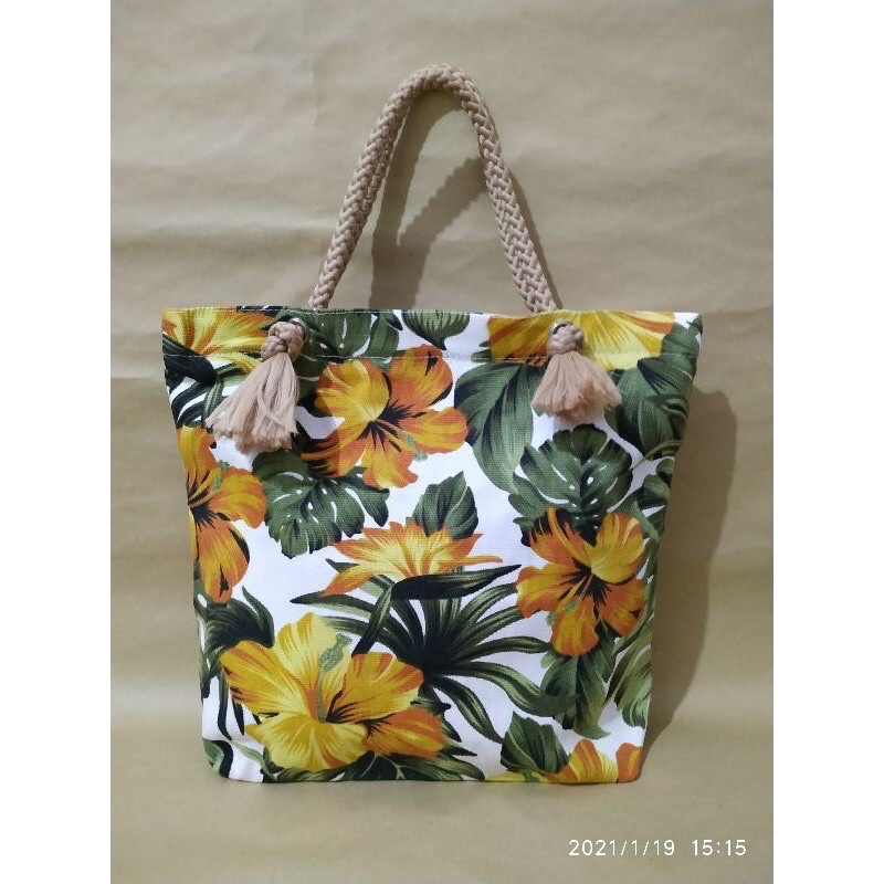 HandBag Kanvas Tali Sumbu / Tas Mukena / Tote Bag Kanvas Kecil