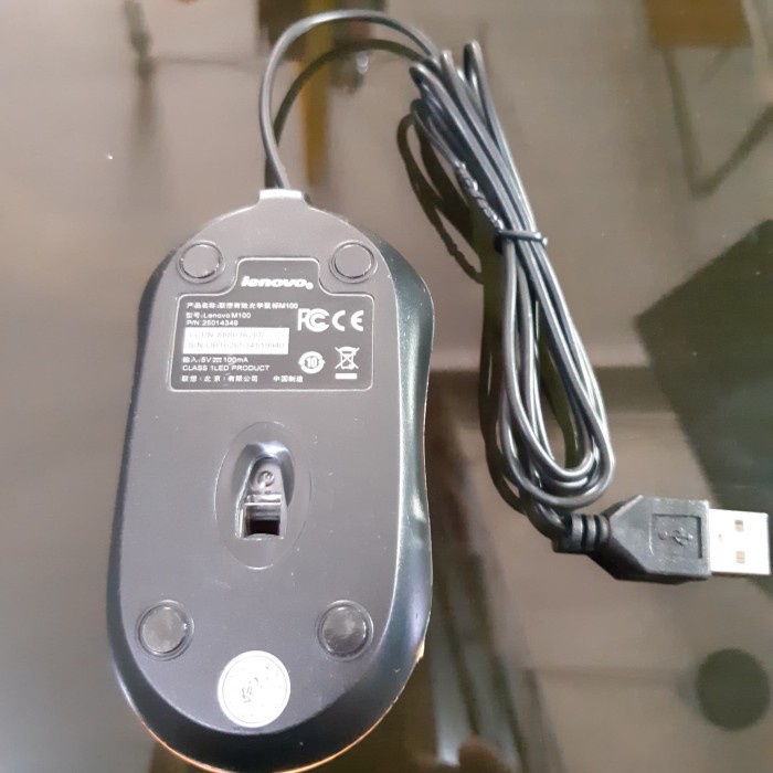 Mouse USB Lenovo M100 TR09 Blue Led Optical Mouse Gaming Office