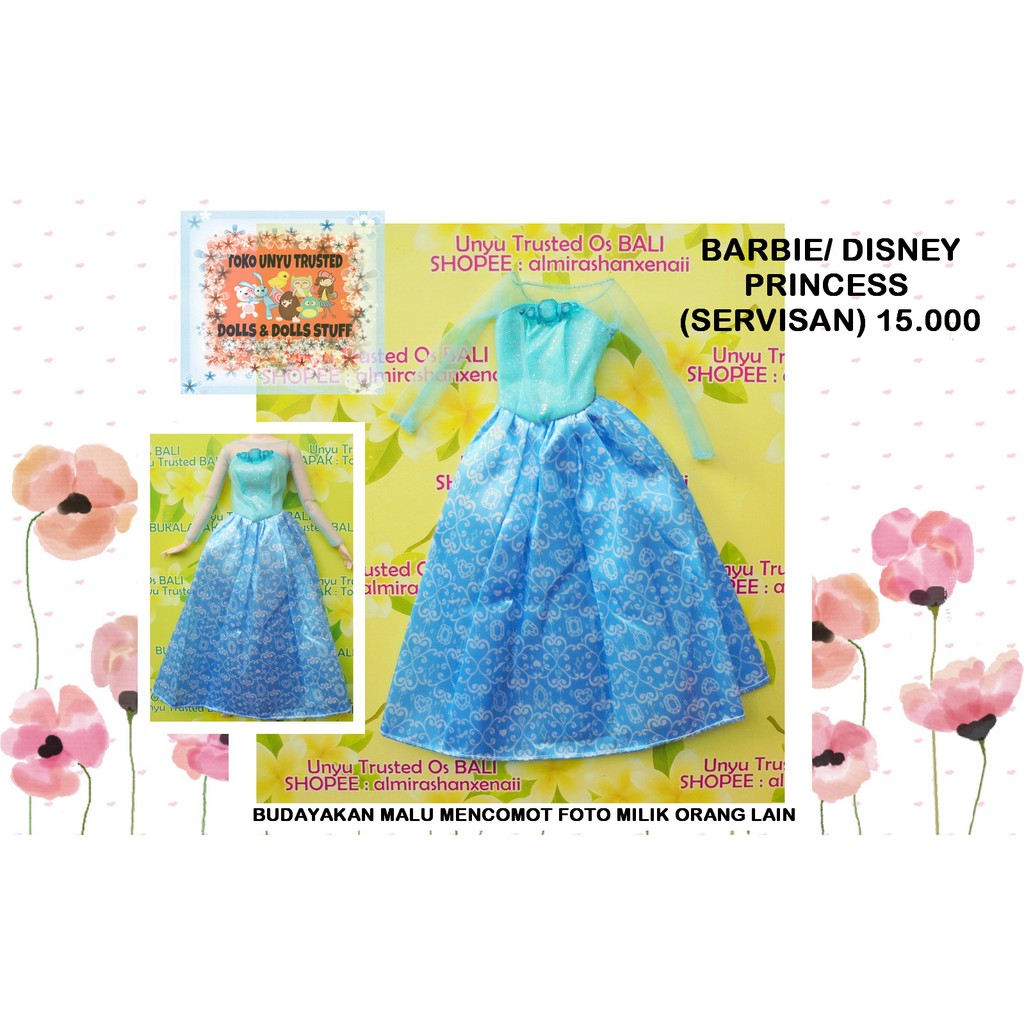 Boneka Barbie Mattel Elsa Frozen SERVISAN (ORIGINAL) - BIRU