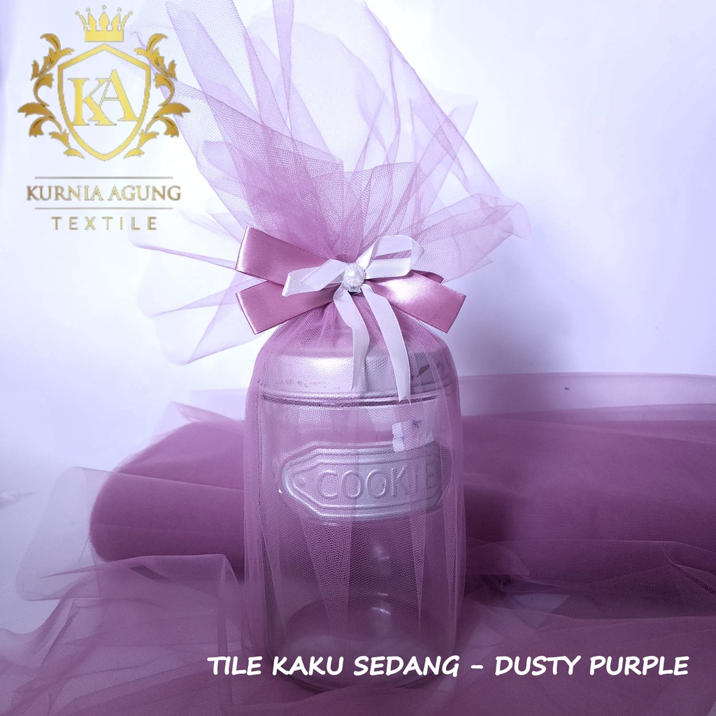 Tulle Bungkus Souvenir Bahan Tile Kaku Sedang Meteran Warna DUSTY PURPLE Lebar 1.25m