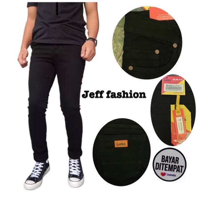 celana jeans panjang pensil pria model skinny fashion cowk distro original celana jeans lois pensil 
