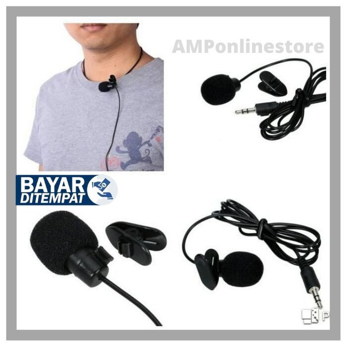 Jual Mic Clip On Youtuber / mic clip on plus Splitter U / Mic Eksternal