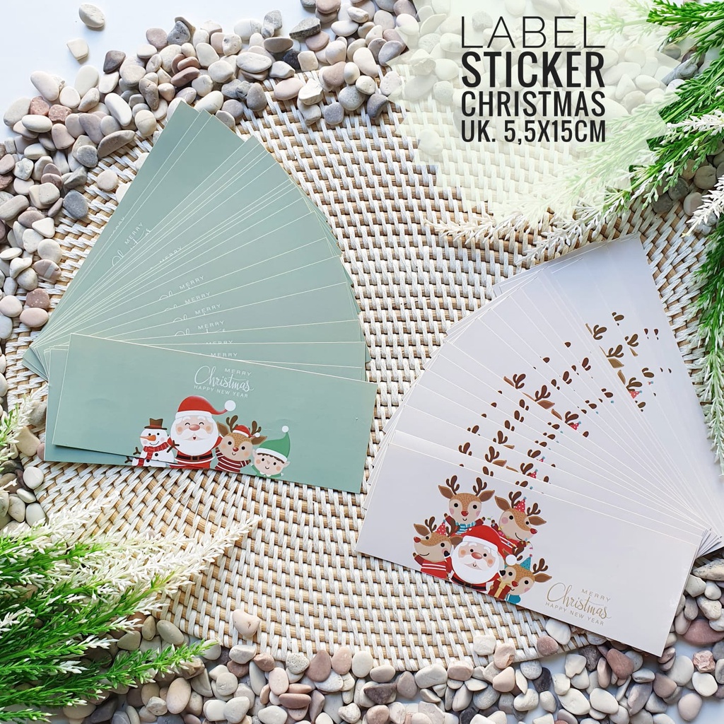 

Stiker Label Christmas Xmas Natal Toples Kotak Makan Kue Kering Souvenir Hampers Kado