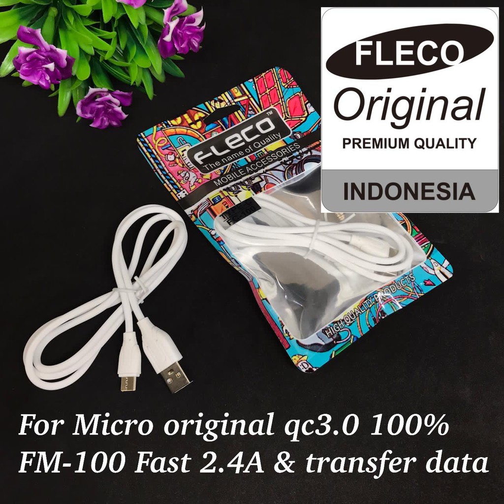 KABEL DATA FLECO FM-100 MICRO USB / FC-100 TYPE-C FAST 2.4A ORIGINAL