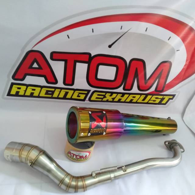 Knalpot LEXSI-PCX-NMAX-XMAX-AEROX Akrapovic pelangi full set