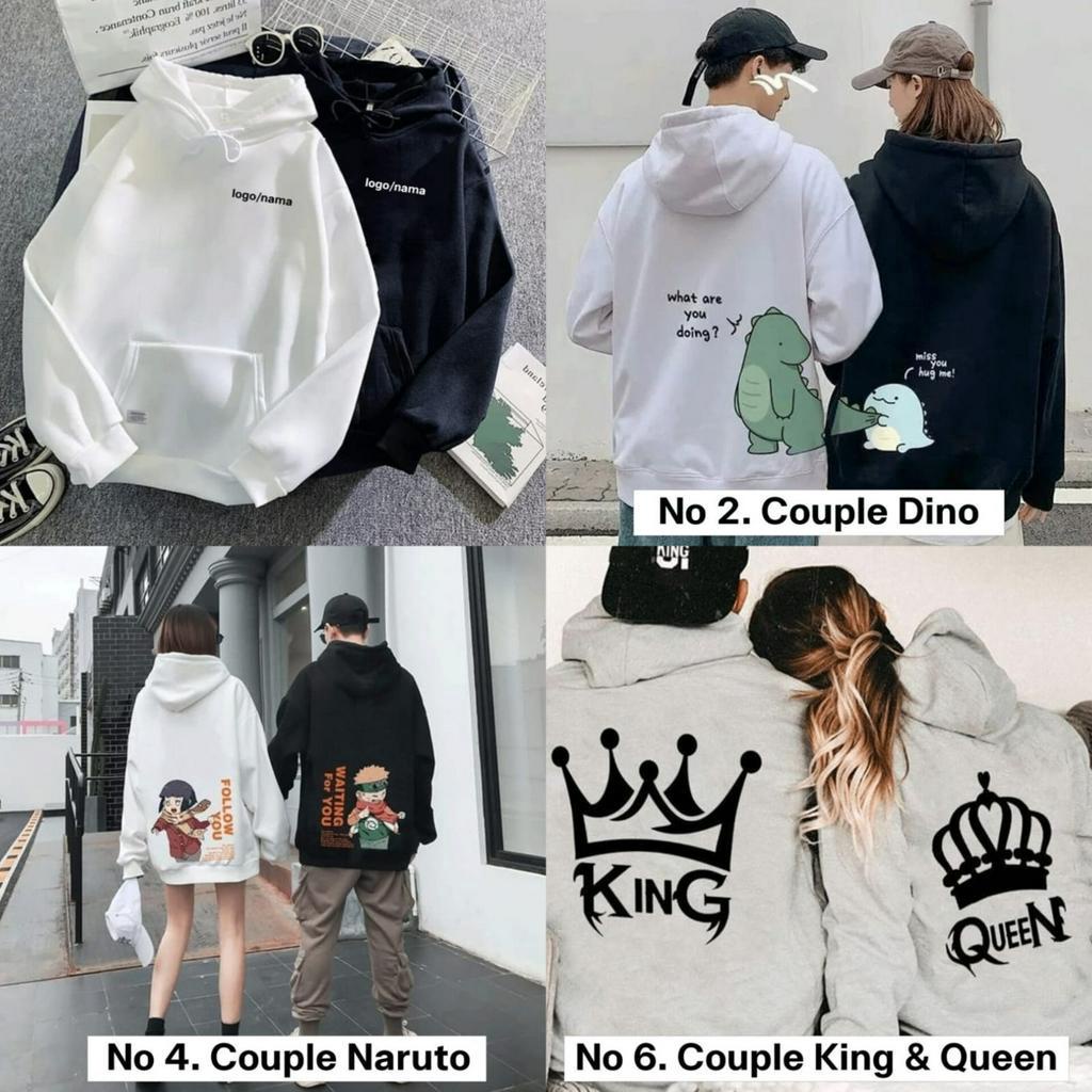 Parisdivarious Sweater Hoodie Jemper Couple Custom Nama Belakang Gambar Bahan Fleece Size S - XXL (Pria &amp; Wanita)